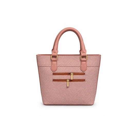 Textured Multi-Compartment Tote Handbag