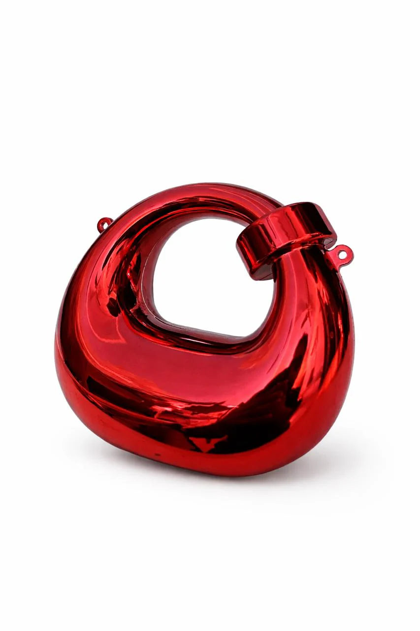 Golden Loop Handle Evening Clutch