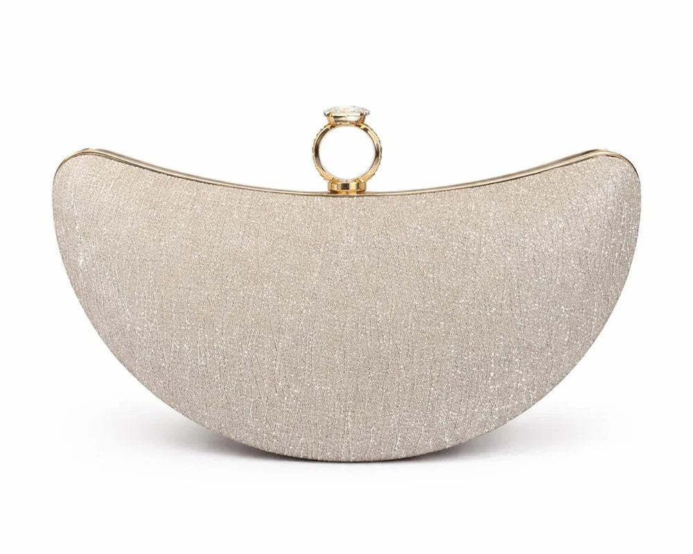 Crescent Ring Clasp Evening Clutch