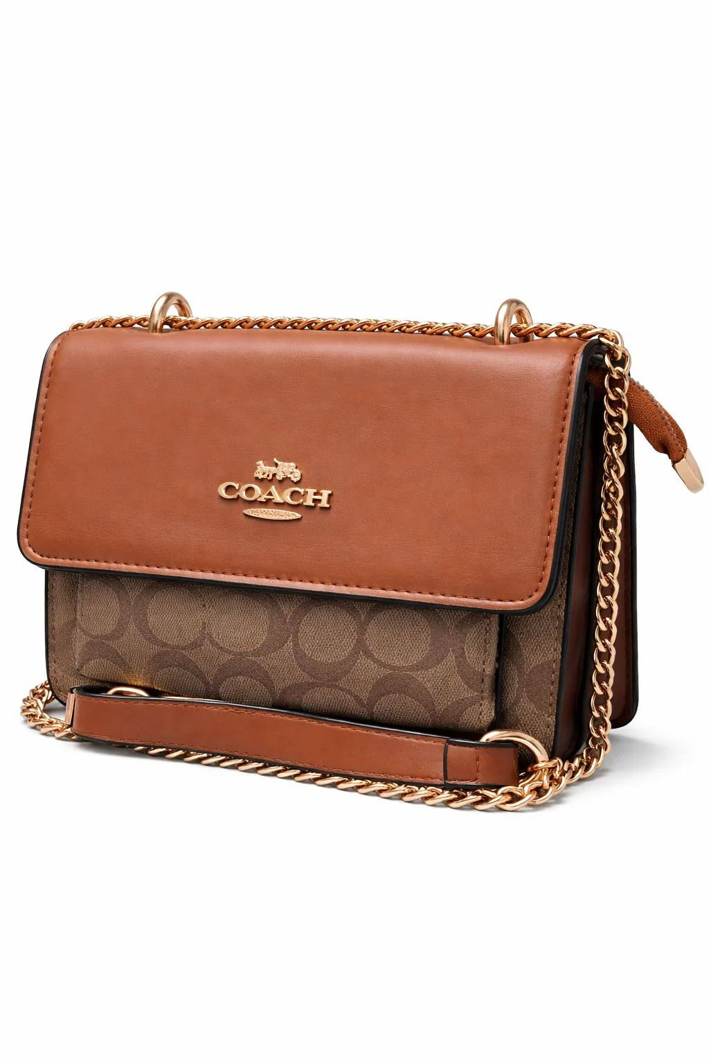 Black Brown Monogram Chain Crossbody Bag