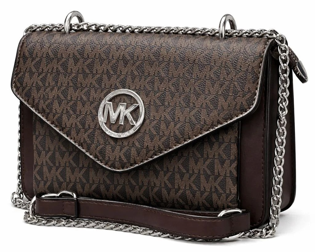 Charcoal Monogram Chain Crossbody Bag