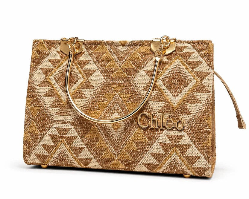 Emerald Geometric Top Handle Handbag