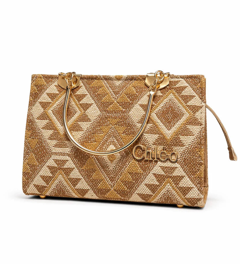 Emerald Geometric Top Handle Handbag
