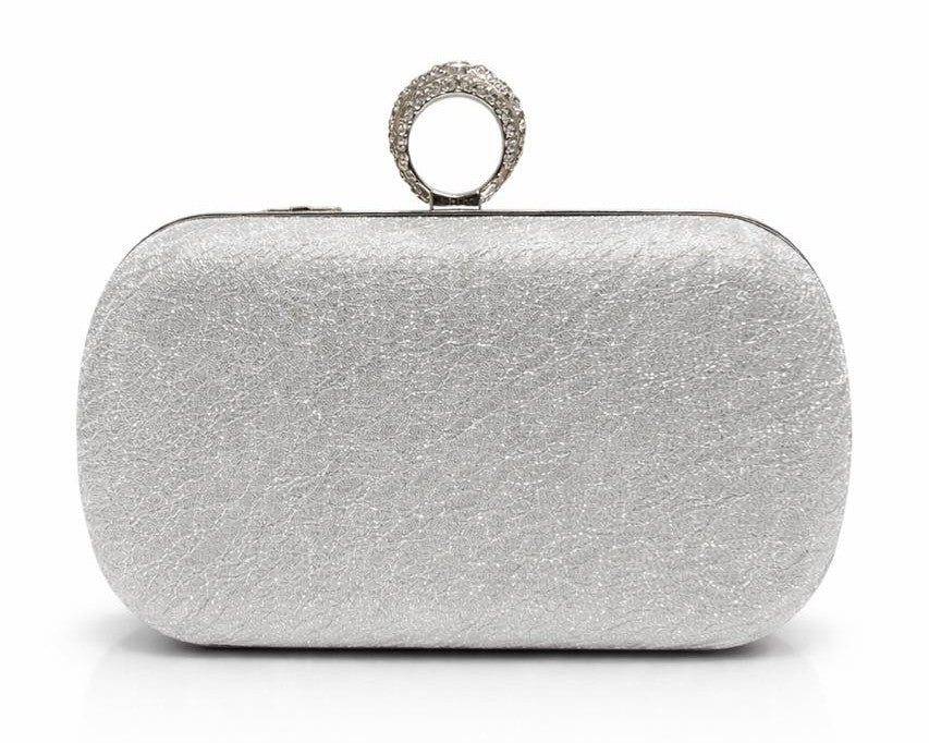 Crystal Ring Clasp Evening Clutch