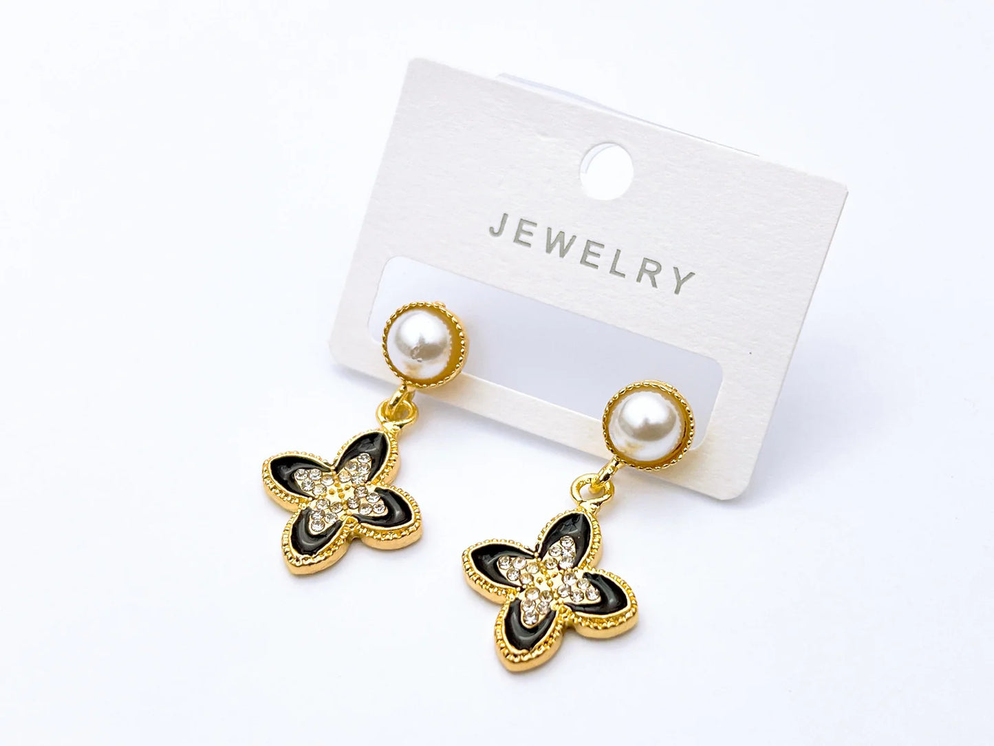 Butterfly Pearl Drop Earrings