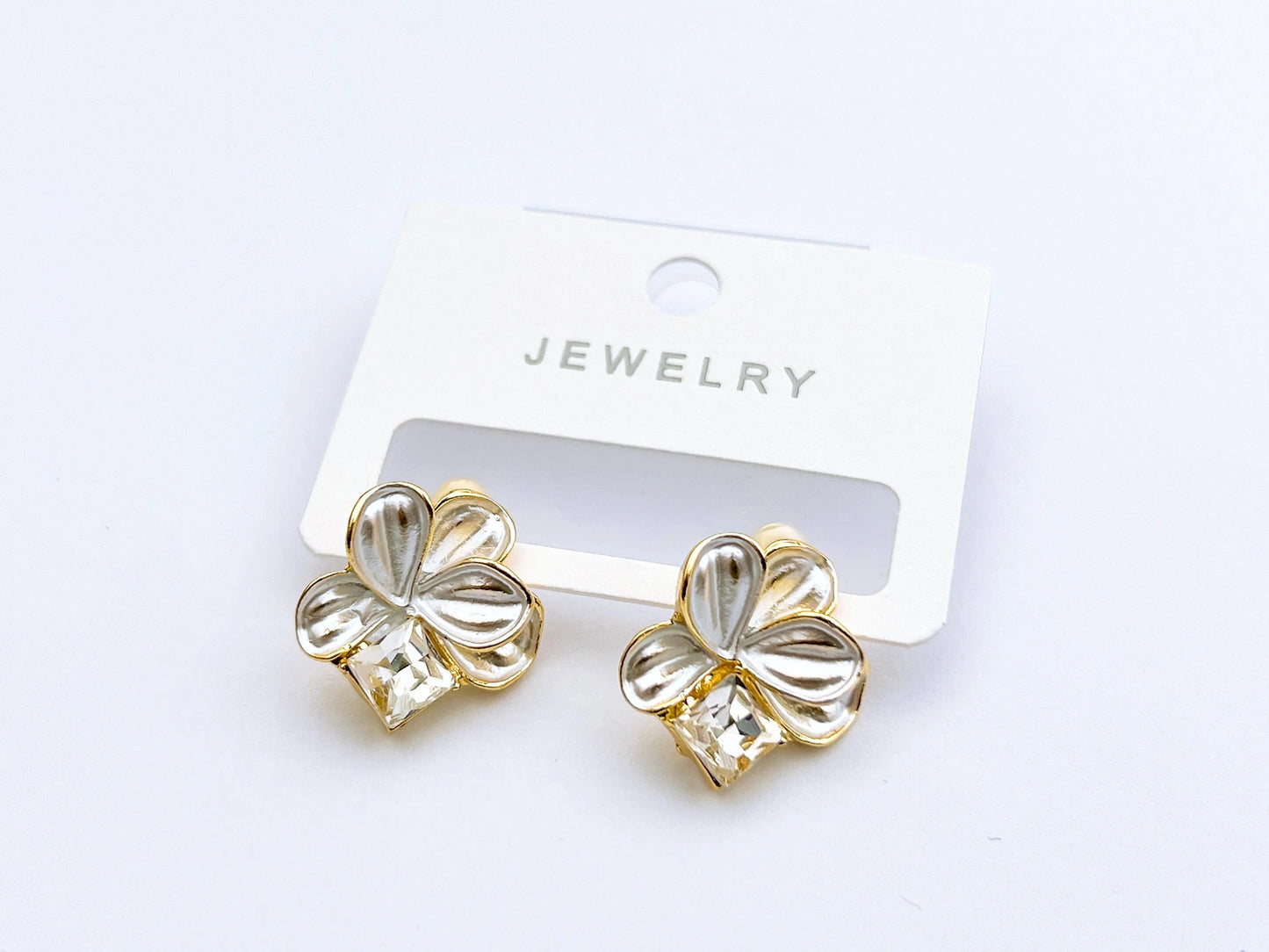 Floral Crystal Stud Earrings