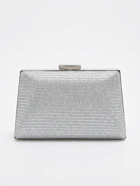 Trapezium Glitter Framed Clutch
