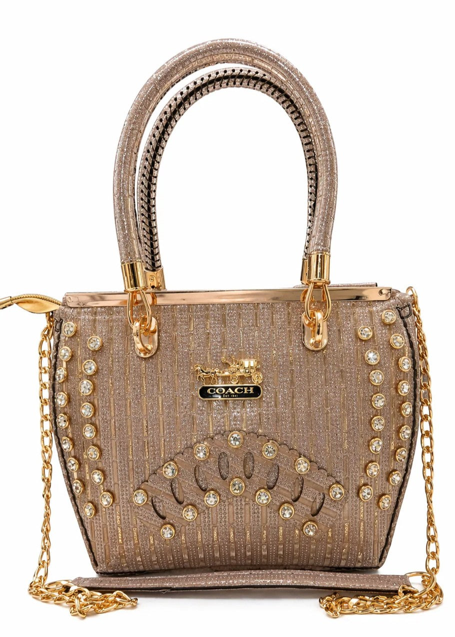 Rhinestone Top Handle Handbag