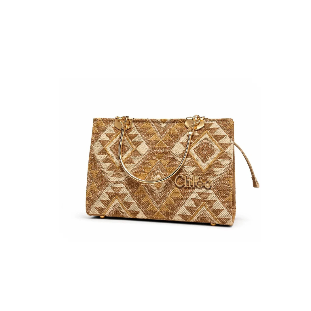 Emerald Geometric Top Handle Handbag