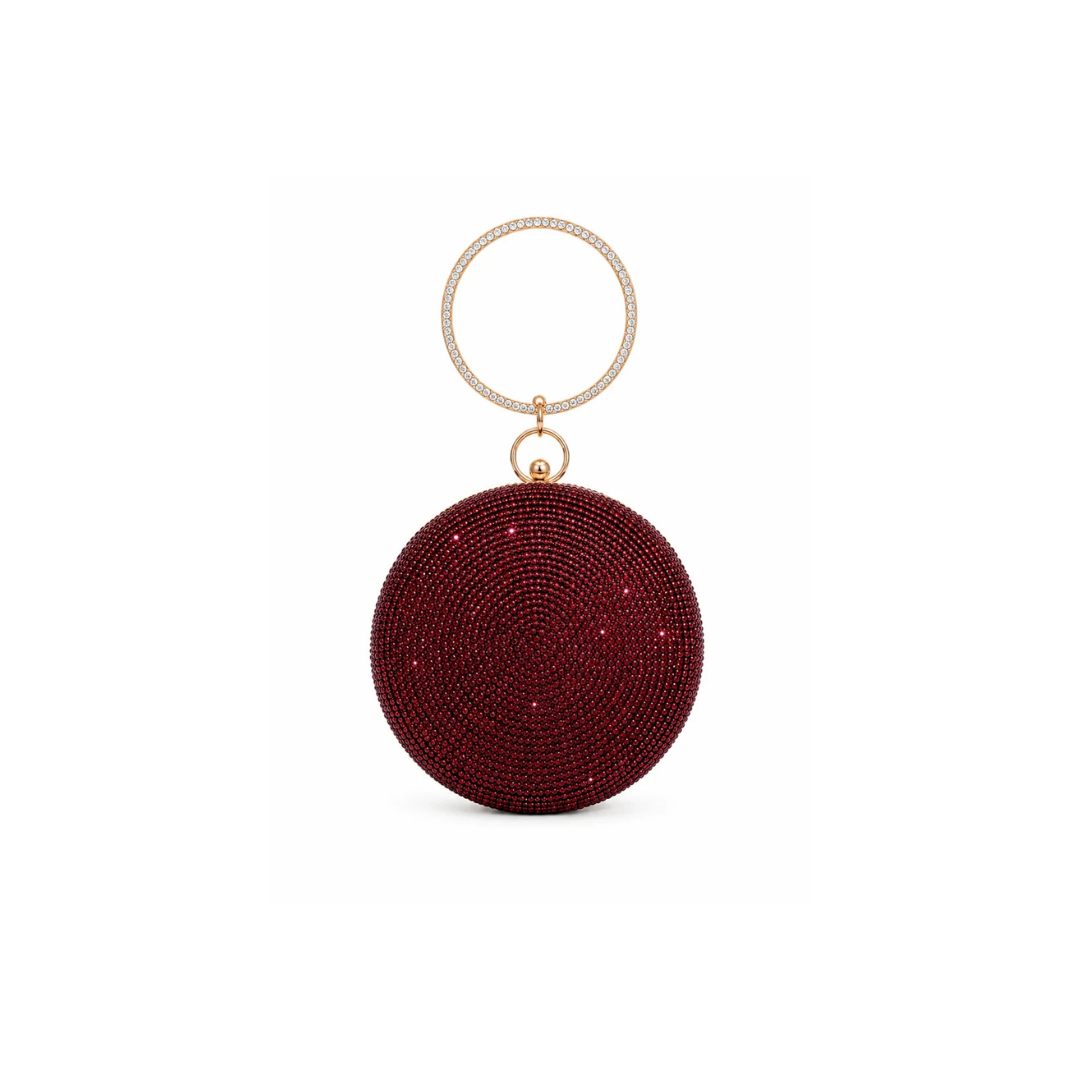 Round Crystal Ring Clutch