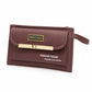 Tan Brown Front Flap Wristlet Clutch Wallet