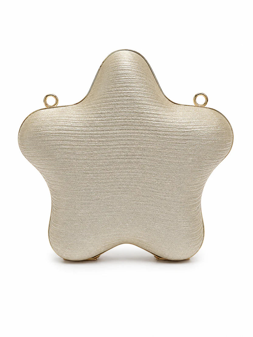 Golden Star Shape Evening Clutch