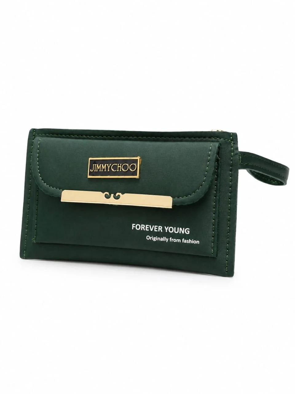 Tan Brown Front Flap Wristlet Clutch Wallet