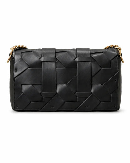Black Woven Chain Shoulder Bag