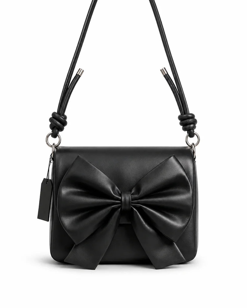 Cream Bow Shoulder Bag