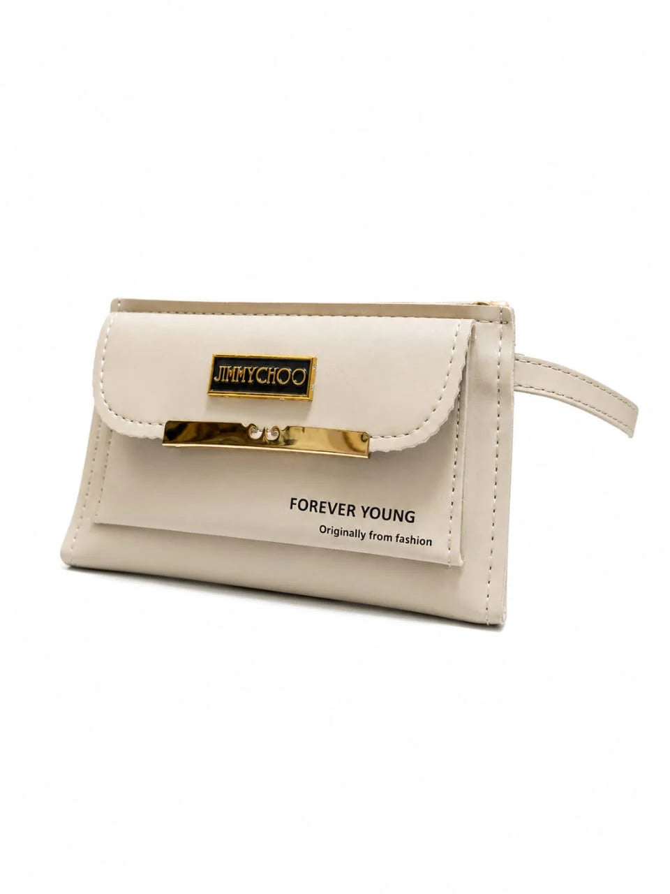 Tan Brown Front Flap Wristlet Clutch Wallet