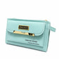 Tan Brown Front Flap Wristlet Clutch Wallet