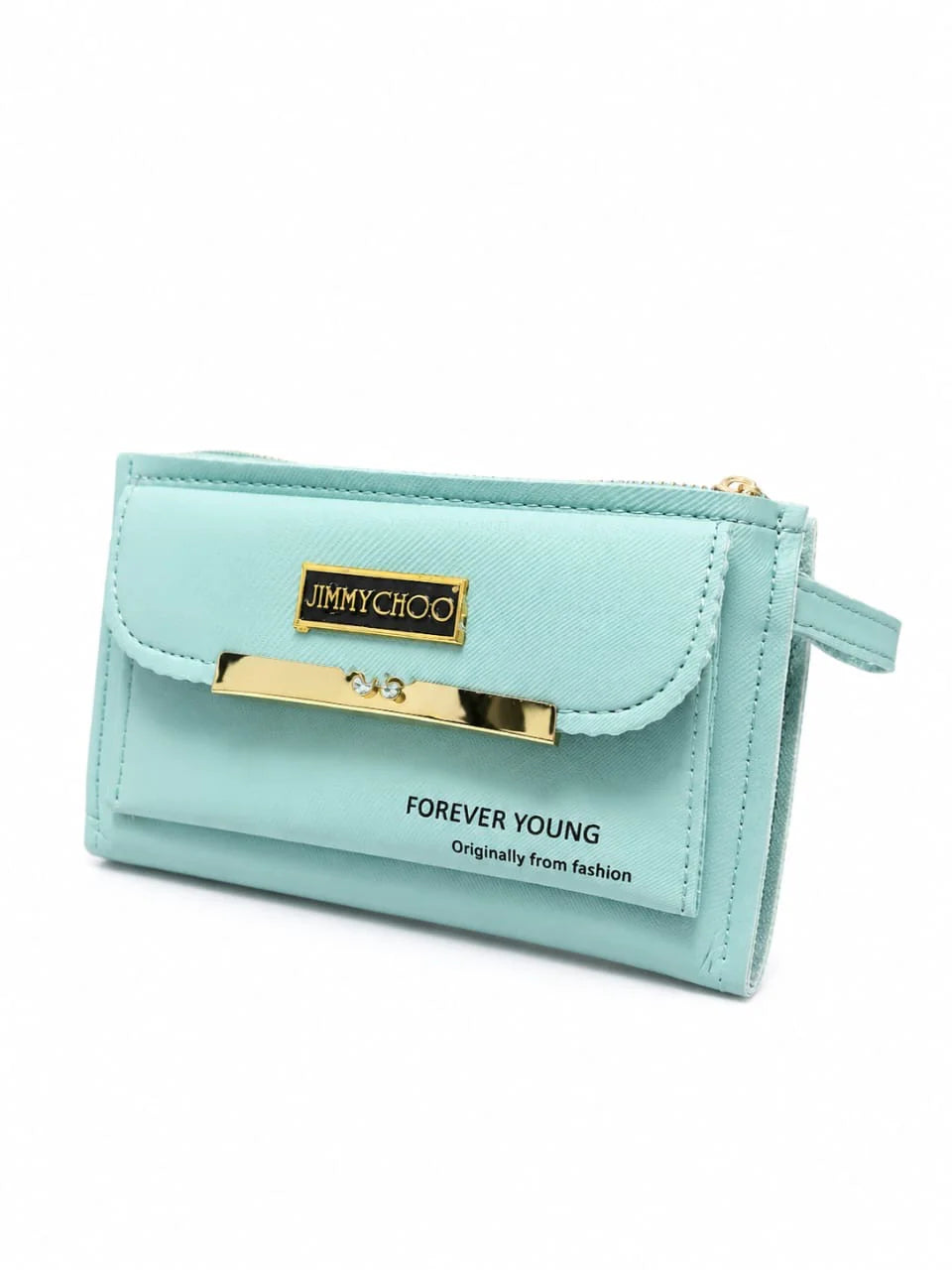 Tan Brown Front Flap Wristlet Clutch Wallet