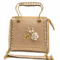 Blush Floral Studded Top Handle Handbag