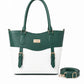 Black White Buckle Tote Handbag