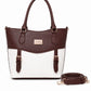 Black White Buckle Tote Handbag