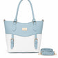 Black White Buckle Tote Handbag