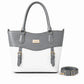Black White Buckle Tote Handbag