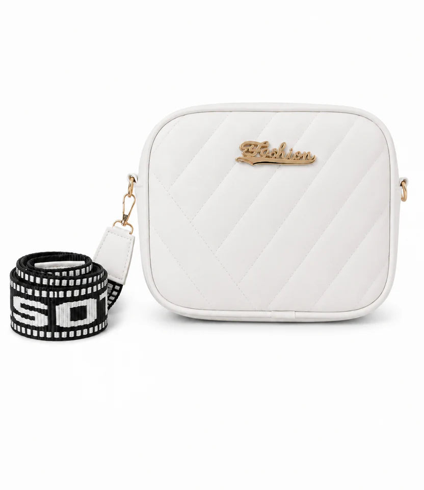 Pink Quilted Crossbody Handbag