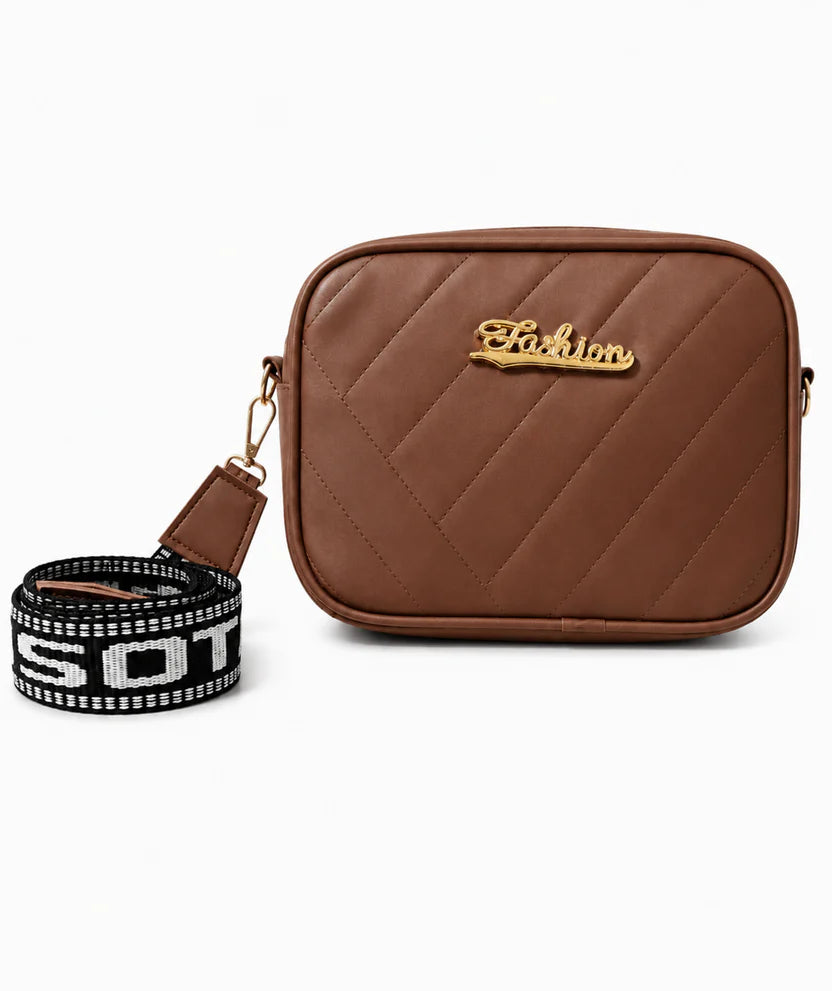 Pink Quilted Crossbody Handbag