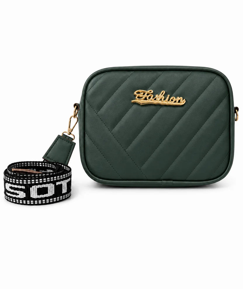Pink Quilted Crossbody Handbag