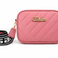 Pink Quilted Crossbody Handbag