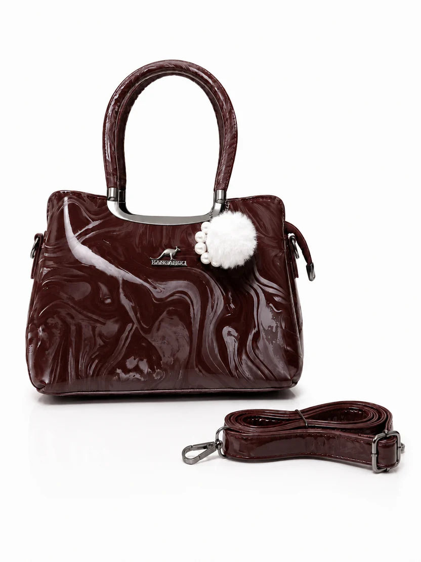 Blush Pink Glossy Shoulder Handbag