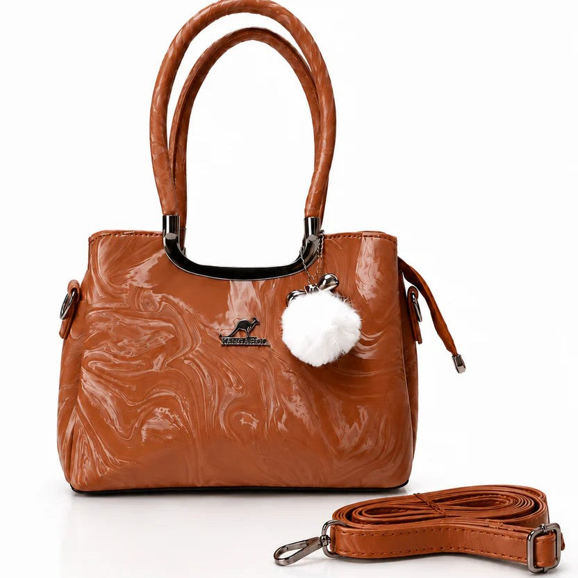 Glossy Shoulder Handbag