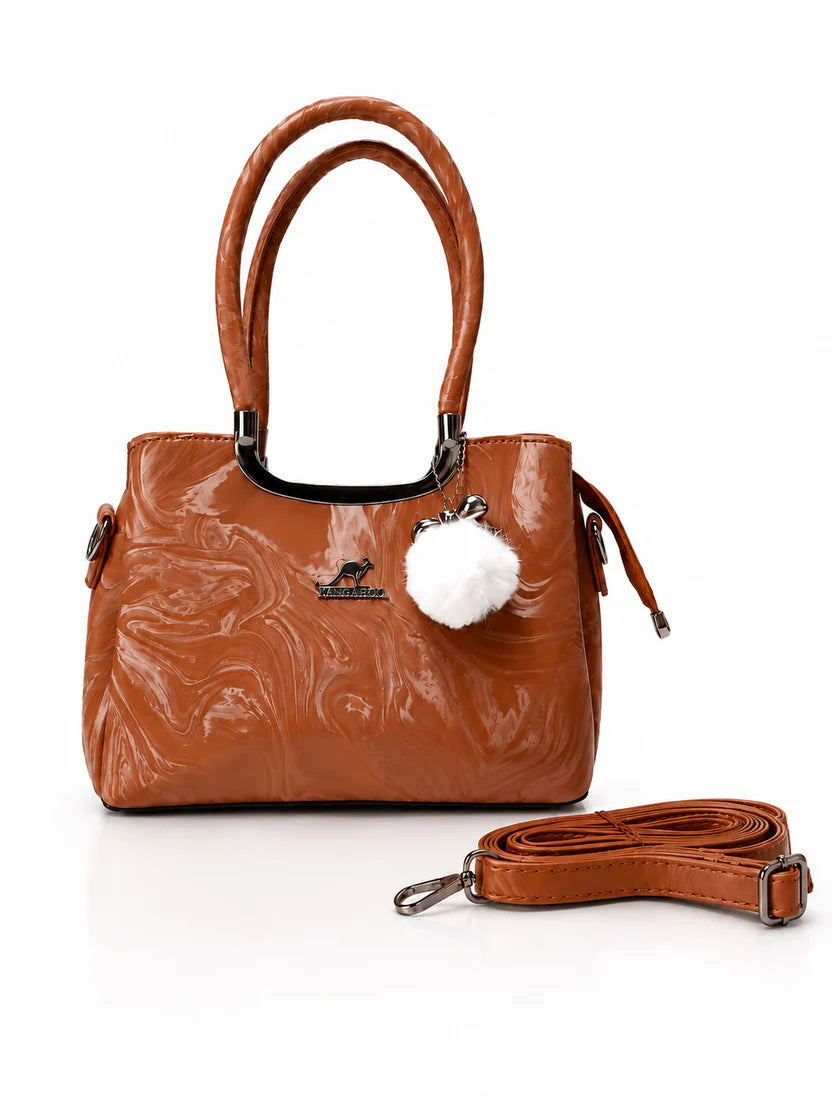 Blush Pink Glossy Shoulder Handbag