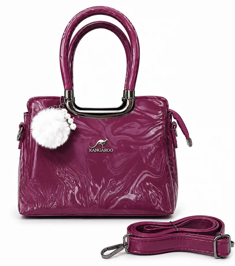 Glossy Shoulder Handbag