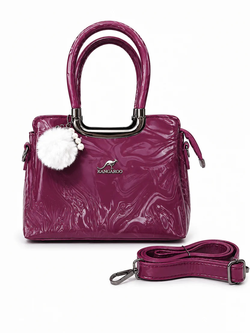 Blush Pink Glossy Shoulder Handbag