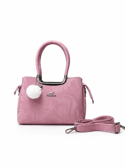Blush Pink Glossy Shoulder Handbag