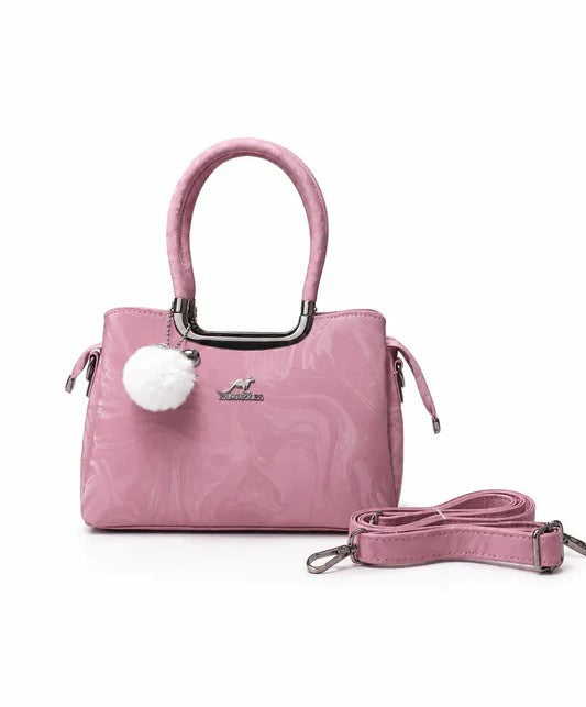 Blush Pink Glossy Shoulder Handbag