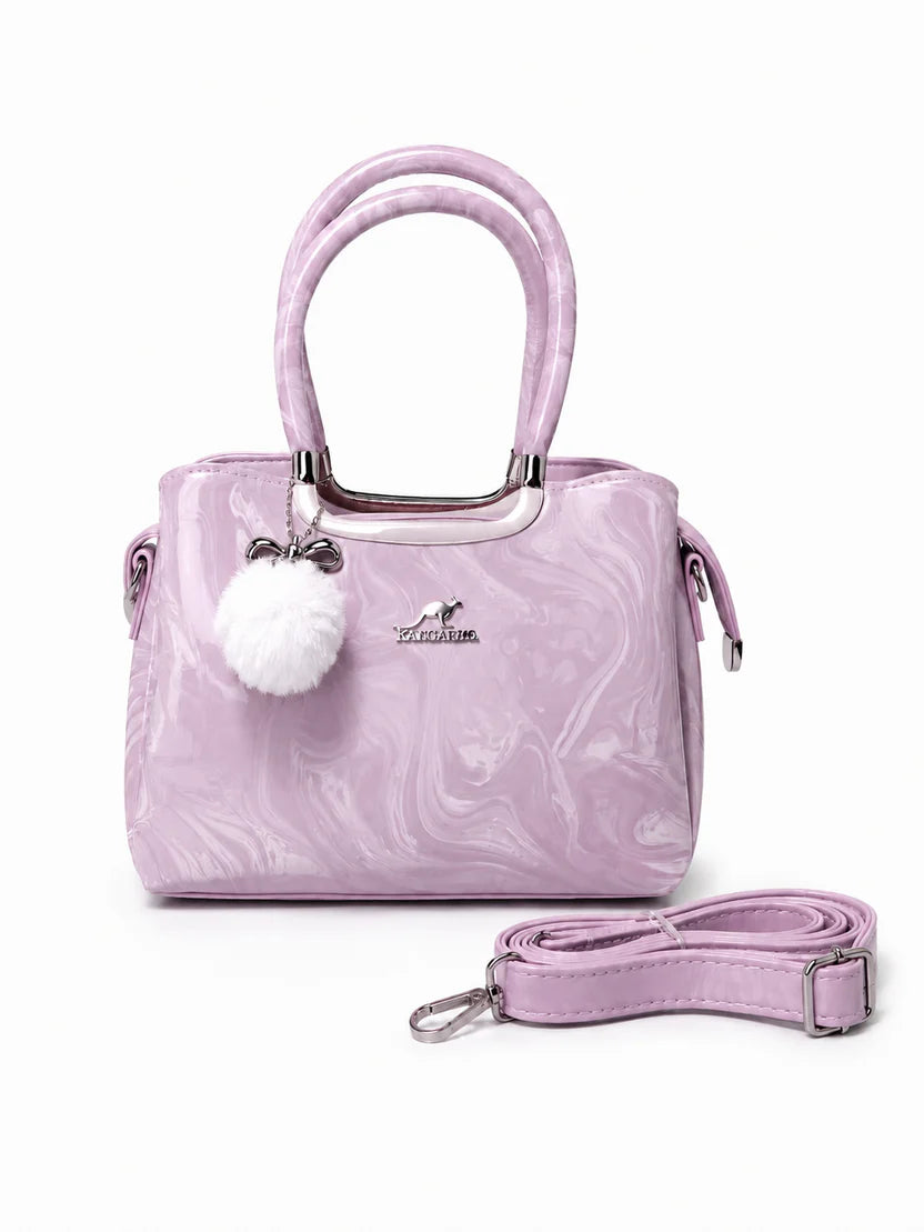 Blush Pink Glossy Shoulder Handbag
