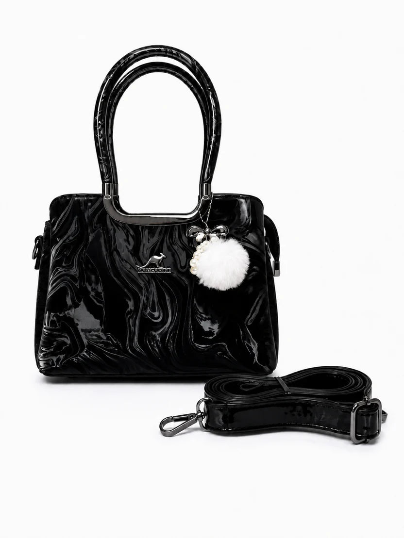 Blush Pink Glossy Shoulder Handbag