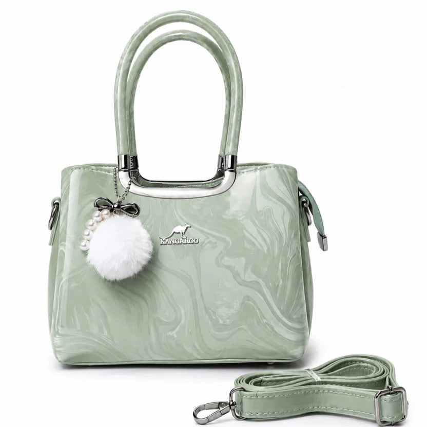 Glossy Shoulder Handbag