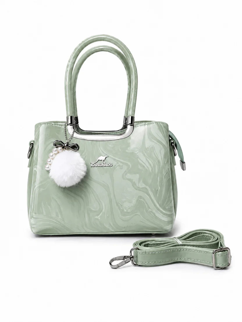 Blush Pink Glossy Shoulder Handbag