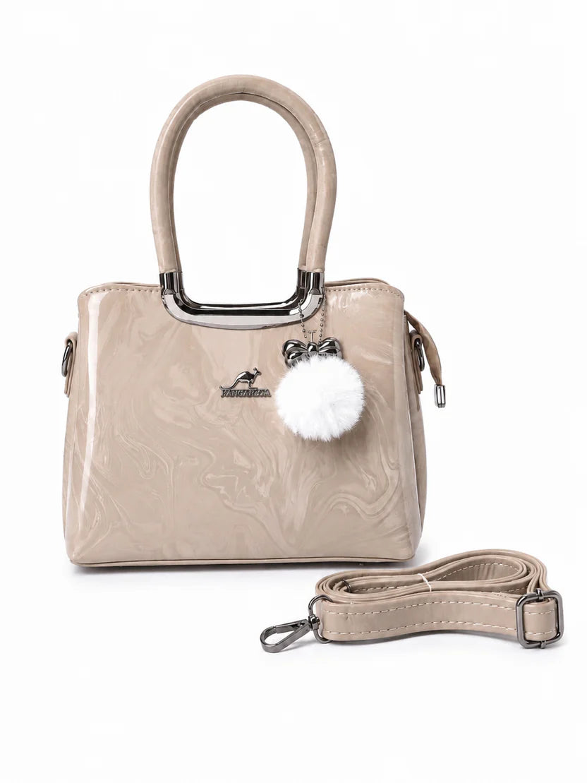 Blush Pink Glossy Shoulder Handbag