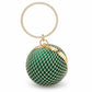 Golden Round Rhinestone Ring Handle Clutch