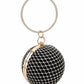 Golden Round Rhinestone Ring Handle Clutch