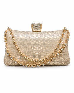 Champagne Crystal Chain Clutch