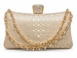Champagne Crystal Chain Clutch