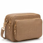 Tan Brown Multi Pocket Crossbody Bag