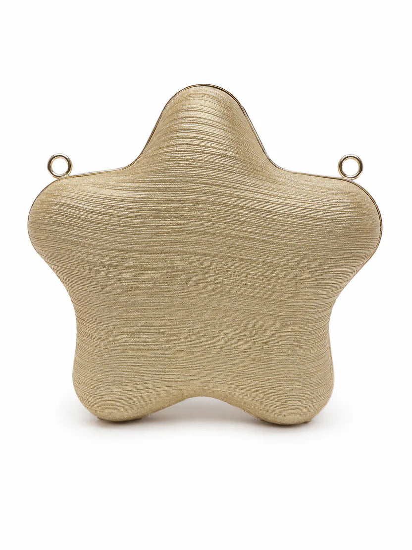 Golden Star Shape Evening Clutch