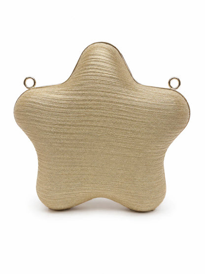 Golden Star Shape Evening Clutch